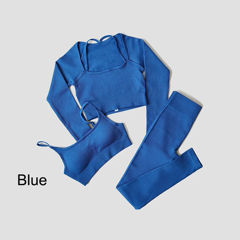 WAREBALL Nahtlose Workout Crop Top Sport Leggings Sexy Top Bh Yoga Outfits Für Frauen Sportswear Sportlich Tragen Gym Sets