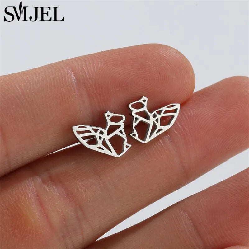 Edelstahl Schwalbe Kleiner Ohrring Mehrere Kleiner Vogel Schmuck Frauen Taube Flamingo Papagei Zweig Kolibri Kranich Ohrstecker