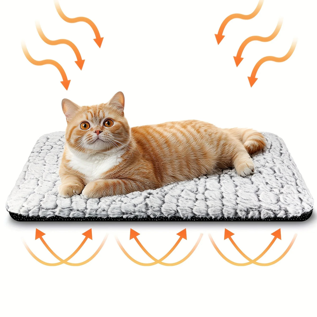 Selbstwärmendes Katzenbett, Weiche Heizmatte für Katzen und Hunde für Innen und Außen, Waschbare Rutschfeste Beheizte Katzenmatte Thermodecke