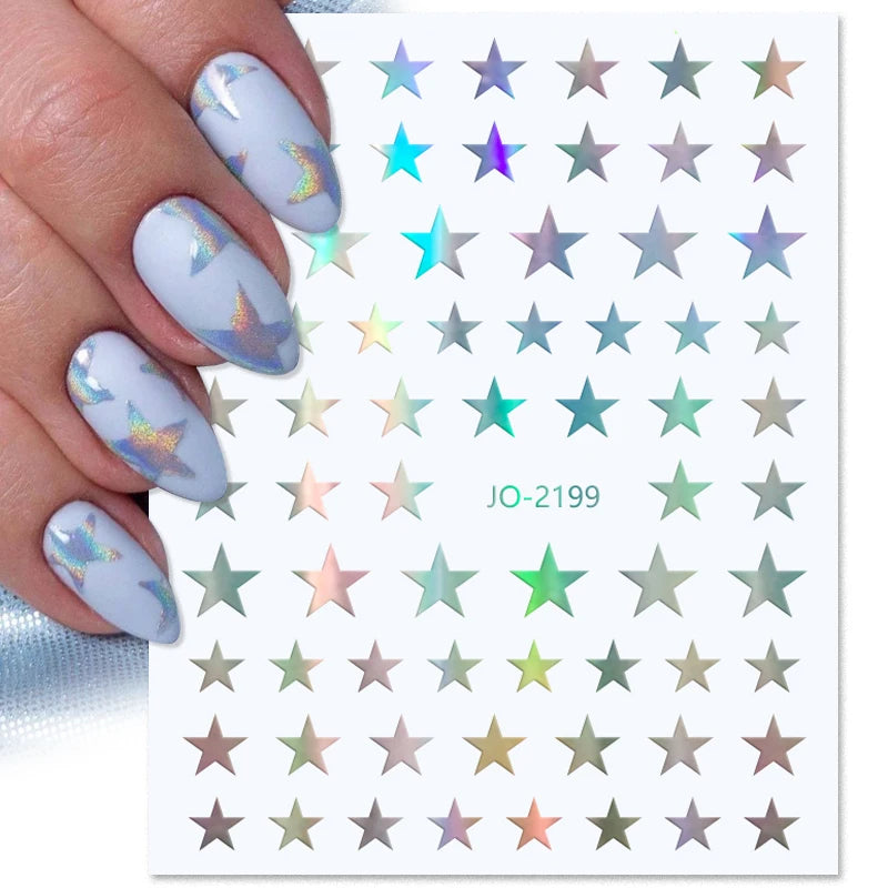 1PCS Schwarz Weiß Schmetterling Laser Nagel Aufkleber Y2K Nail art Dekoration Abstrakte Linien Bronzing Blumen Aufkleber Für Nägel