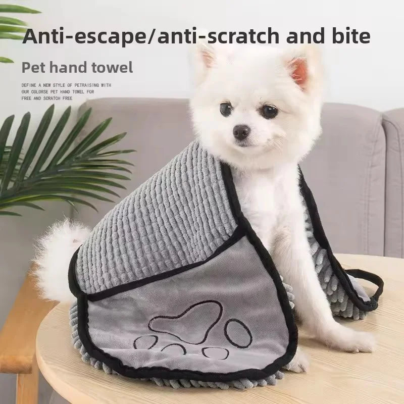 Handtuch im Taschenformat aus dickem Chenille für Haustiere, super saugfähig, schnelltrocknend, weiches Pflegetuch, universell für Hunde, Katzen und andere Haustiere.