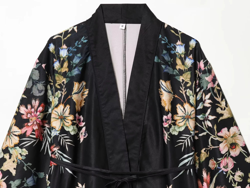 KONDALA Lässig-Schicke Damen-Print-Anzüge mit V-Ausschnitt, Langarm, Schnürung, Lockerer Blazer und Weite Hose – Neue Mode 2026 für Damen – Urlaubs-Sets