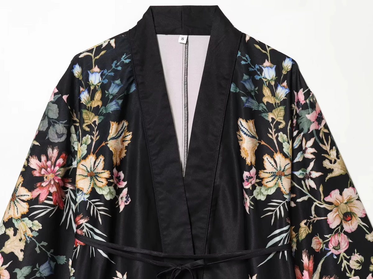 KONDALA Lässig-Schicke Damen-Print-Anzüge mit V-Ausschnitt, Langarm, Schnürung, Lockerer Blazer und Weite Hose – Neue Mode 2026 für Damen – Urlaubs-Sets