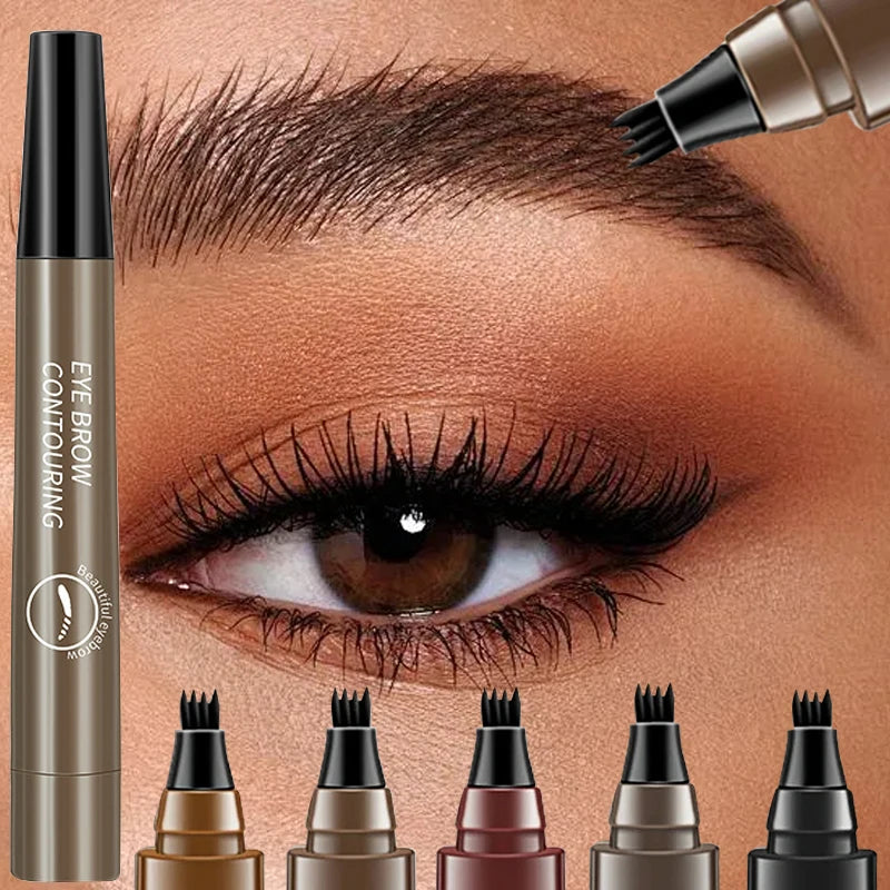 5 Farben Microblading Augenbrauenstift Wasserfester Flüssiger Augenbrauenstift Langanhaltender Augenbrauenstift 4-Punkt-Augenbrauenstift Kosmetik
