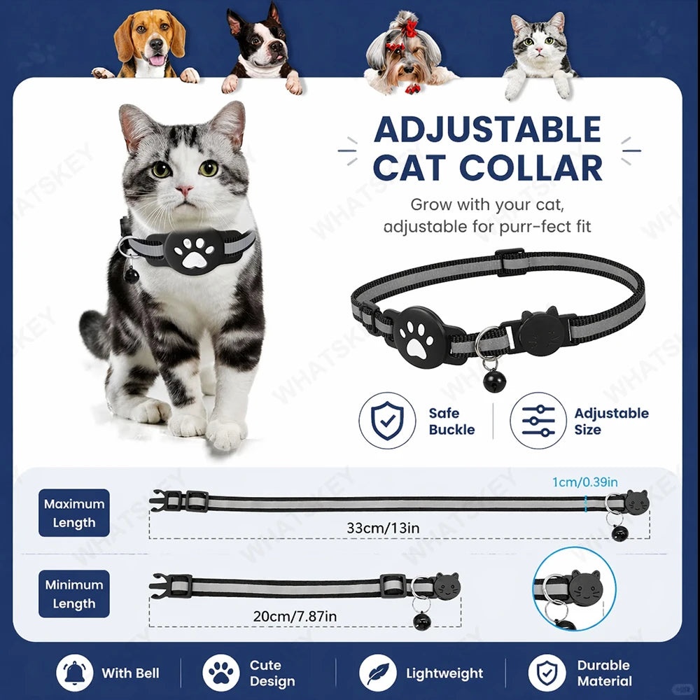 Verstellbares Haustier-Halsband mit GPS-Tracker, Google Find My Android Finder, Ortungsgerät-Set, Haustierzubehör, Elektronische Geräte für Katzen und Haustiere