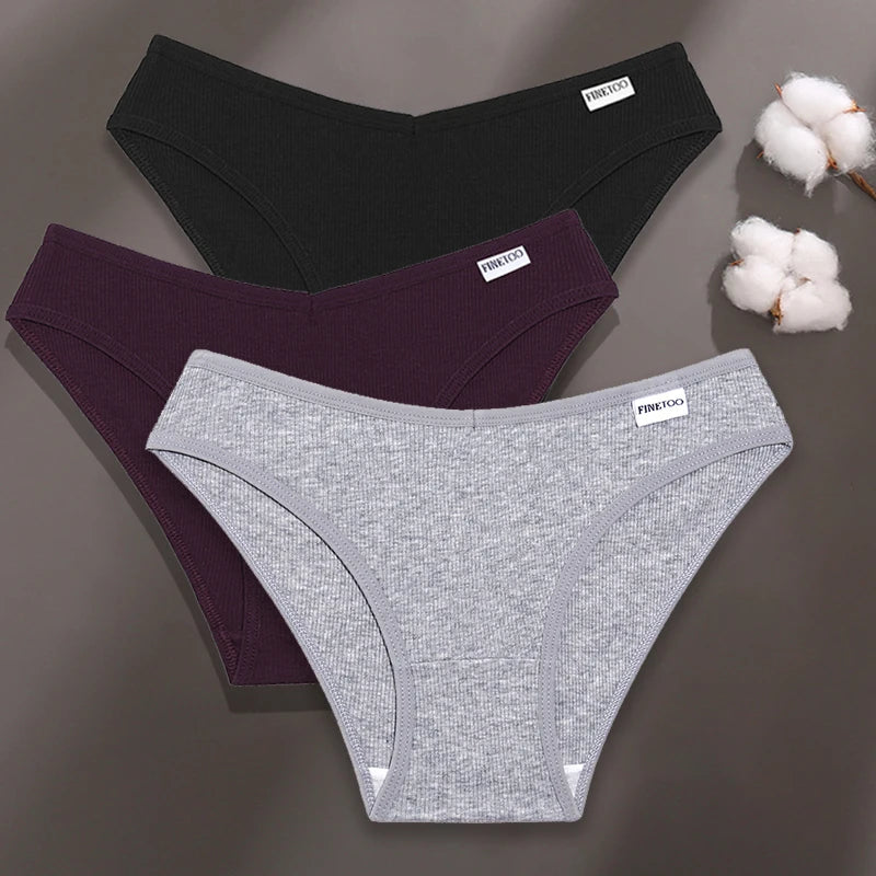 Finetoo 3 teile/satz M-XXL Frauen sexy Baumwolle Höschen Unterwäsche weibliche Unterhosen Frau Slips Baumwolle Höschen Mädchen intimates Dessous