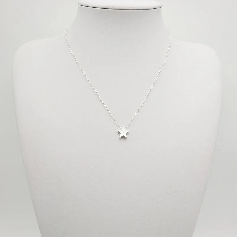 FSUNION 2025 Neue Mode Halsband Gold Farbe Silber Kette Stern Herz Mond Anhänger Halskette Für Frauen Schmuck Geschenke