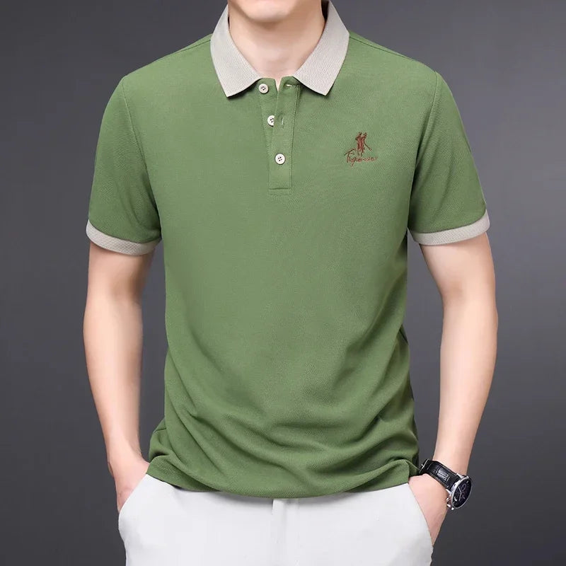 Herren bestickte Casual Fashion Kurzarm Polos hirt Sommer bequemes Top
