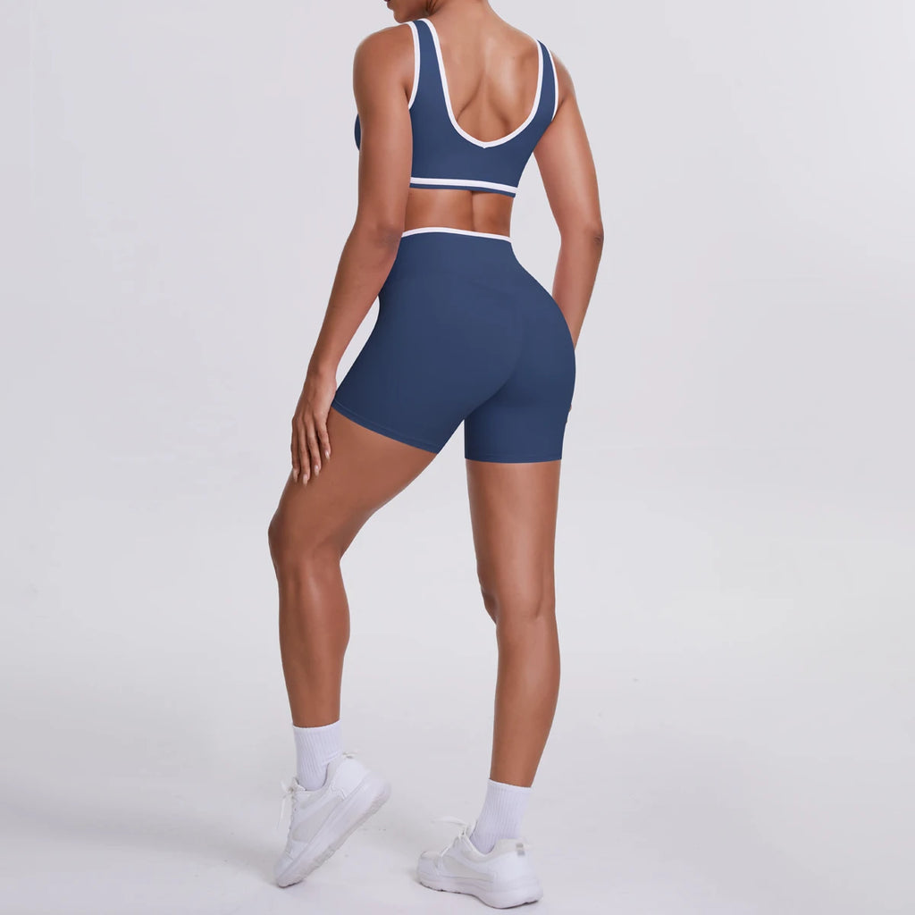 Frauen Zwei Stück Gym Workout Set Weiblichen Bh Yoga Sets 2ps Shorts Fitness Tragen Frauen Quick-Dry Leibchen Sport bh Anzüge