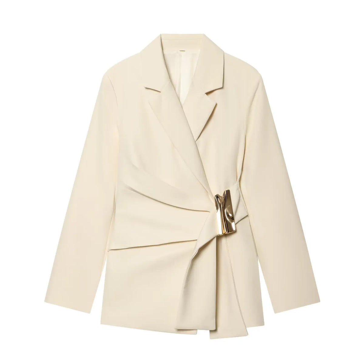 NLZGMSJ 2026 Frühling Büro-Damen Schicker Blazer-Anzug Einfarbiger Langarm-Blazer Lange Reißverschluss-Hose Modischer Anzug