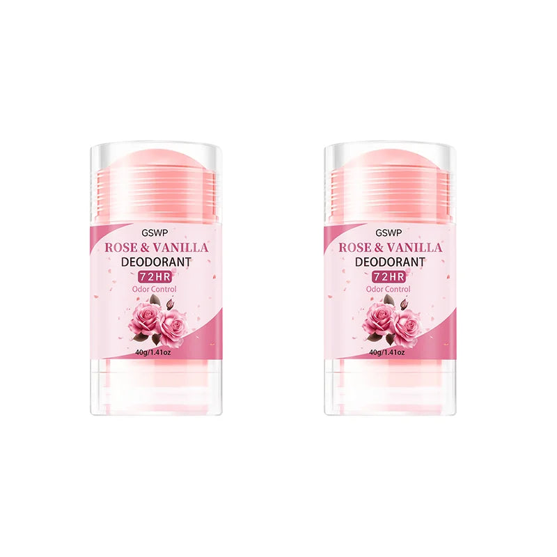 GSWP Rosen- und Vanille-Deodorant, mit einem 72-Stunden-Duft, der den ganzen Tag anhält. Langanhaltender Geruchsschutz. 40g/80g