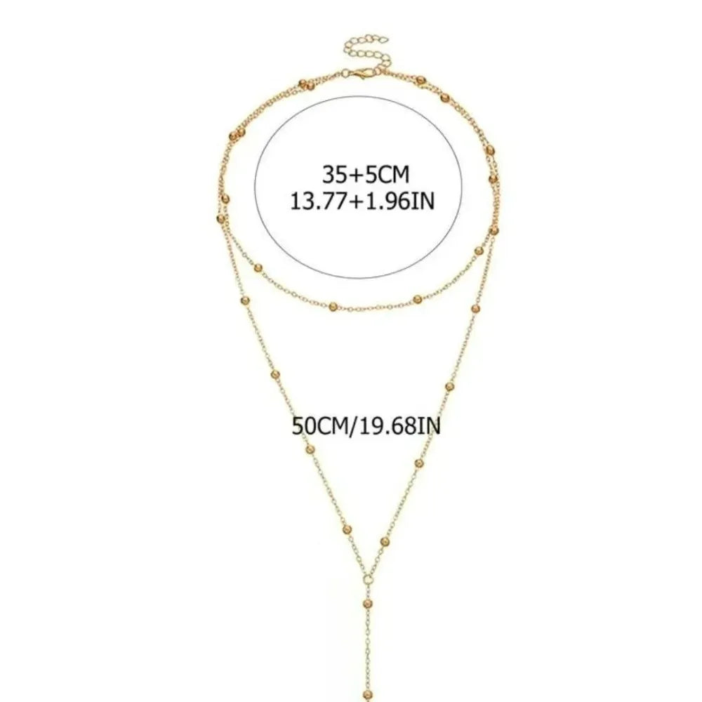 Neue vergoldete Lariat-Halskette für Frauen, doppelt lieferbar, lange Kette, Tropfen-Anhänger, Halsband, Modeschmuck, Accessoires, Geschenke