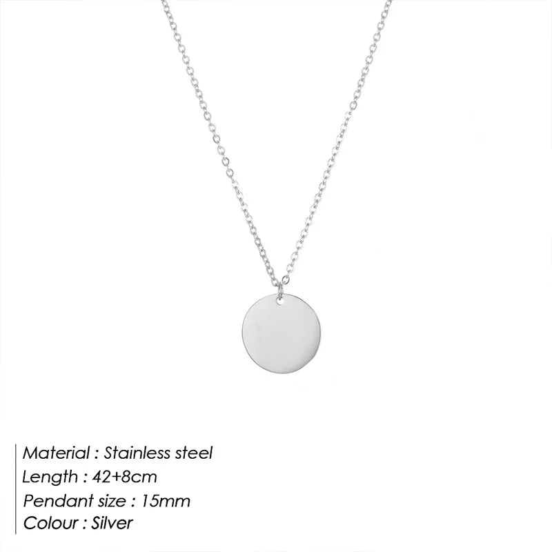 EManco Damen Einfache Runde Anhänger-Halskette Edelstahl Schlüsselbein-Kette Lange Kette Modeschmuck Statement Geschenk für Mädchen