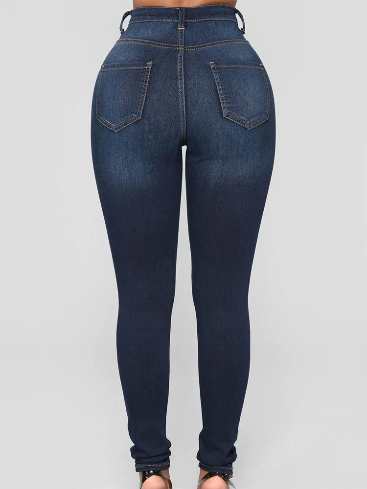 2024 NEUE Damen-Röhrenjeans, Vintage-Denim-Jeans, Damenmode, Stretch-Hose, Streetwear, gerades Bein, Wickelhüften, Jeans