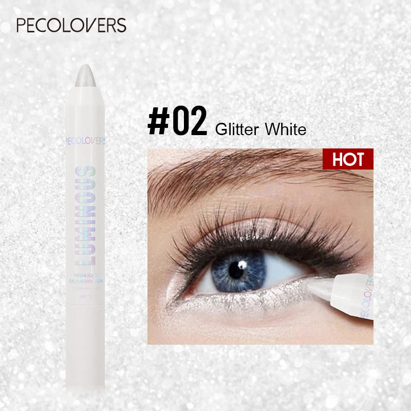 Matt weißer Eyeliner Stift aufhellende Augen Kopf Text marker Lidschatten Stick wasserdicht liegend Seidenraupen stift koreanische Kosmetik