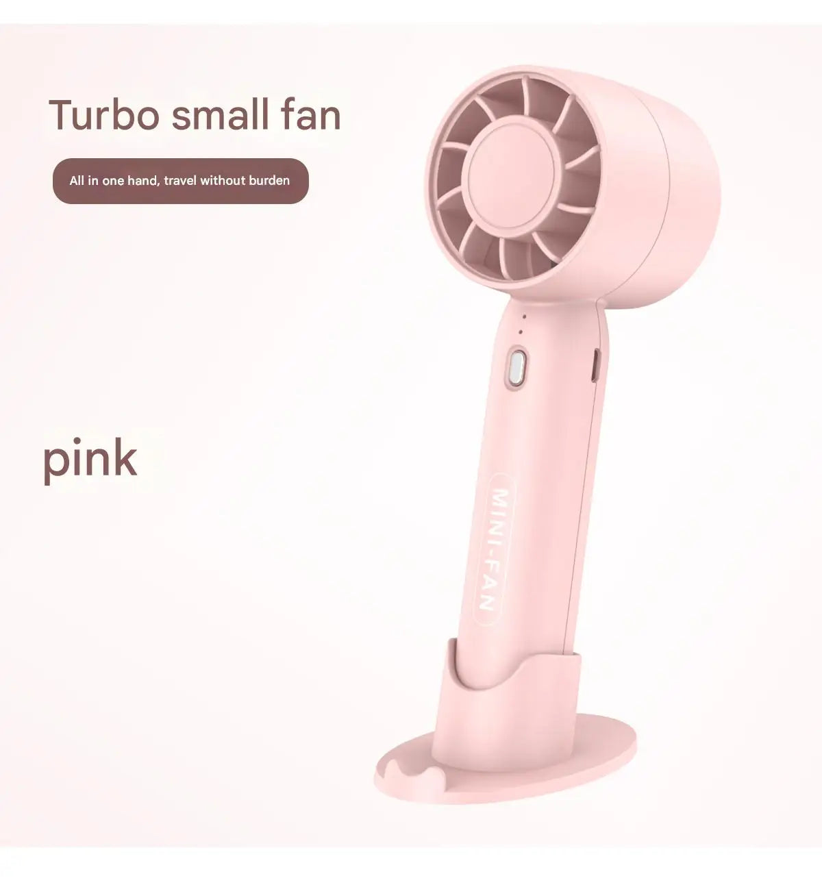 2-in-1-Handventilator für den Schreibtisch, Mini-USB, wiederaufladbar, tragbares Kühlgerät, starker Wind, leichtes Gehäuse, langlebige Batterie