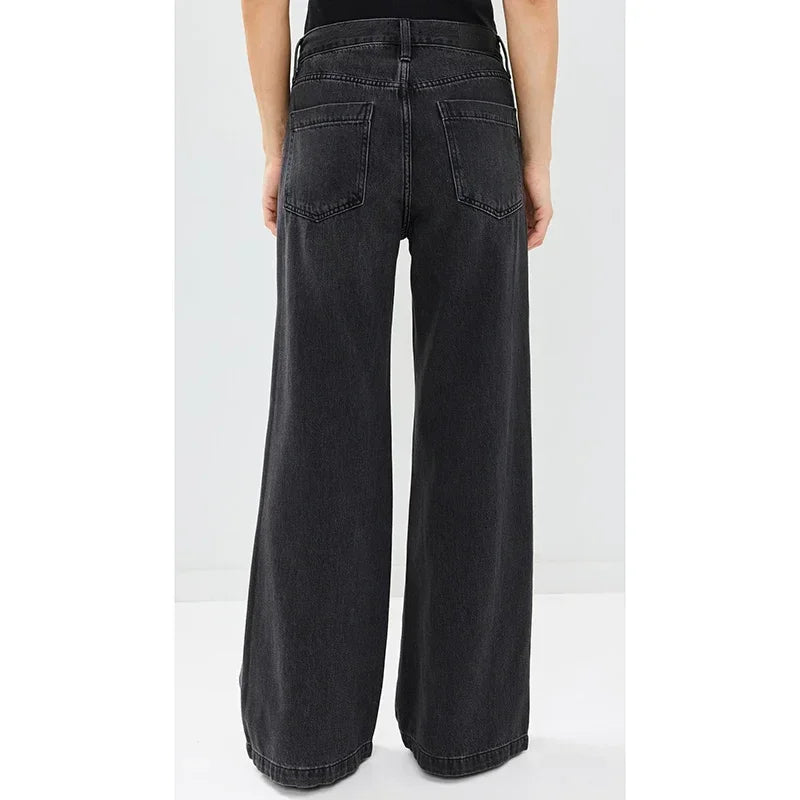 2025 Dame Chic Mode Gerade Bein Jeans Frauen Slim Fit Stretch Hohe Taille Denim Hosen Weibliche Retro Rosa Beige Günstige Hosen