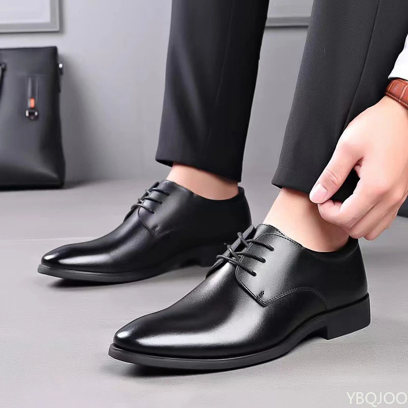 Große modische Herren-Büro-formelle Schuhe, niedrig geschnitten, täglich, bequem, spitze, multifunktionale Herren-Hochzeits-Herrenschuhe
