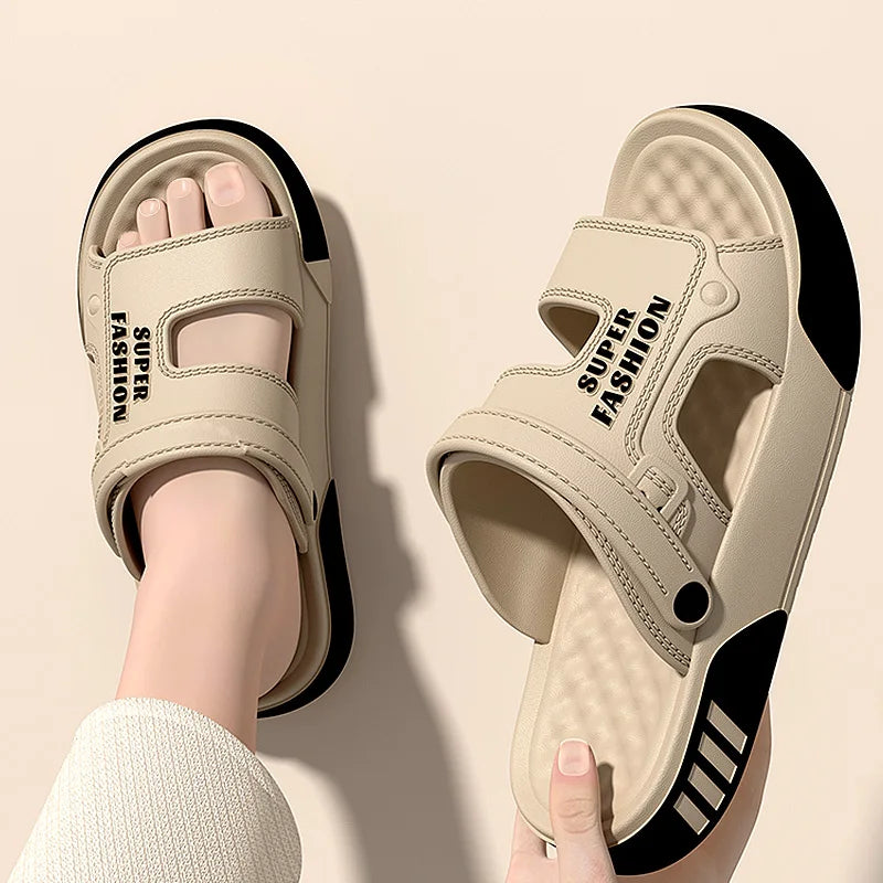 Männer Hausschuhe Sommer EVA Weichen sohlen Plattform Rutschen Sandalen Indoor Outdoor Walking Strand Schuhe Flip-Flops Herren Hause Schuhe