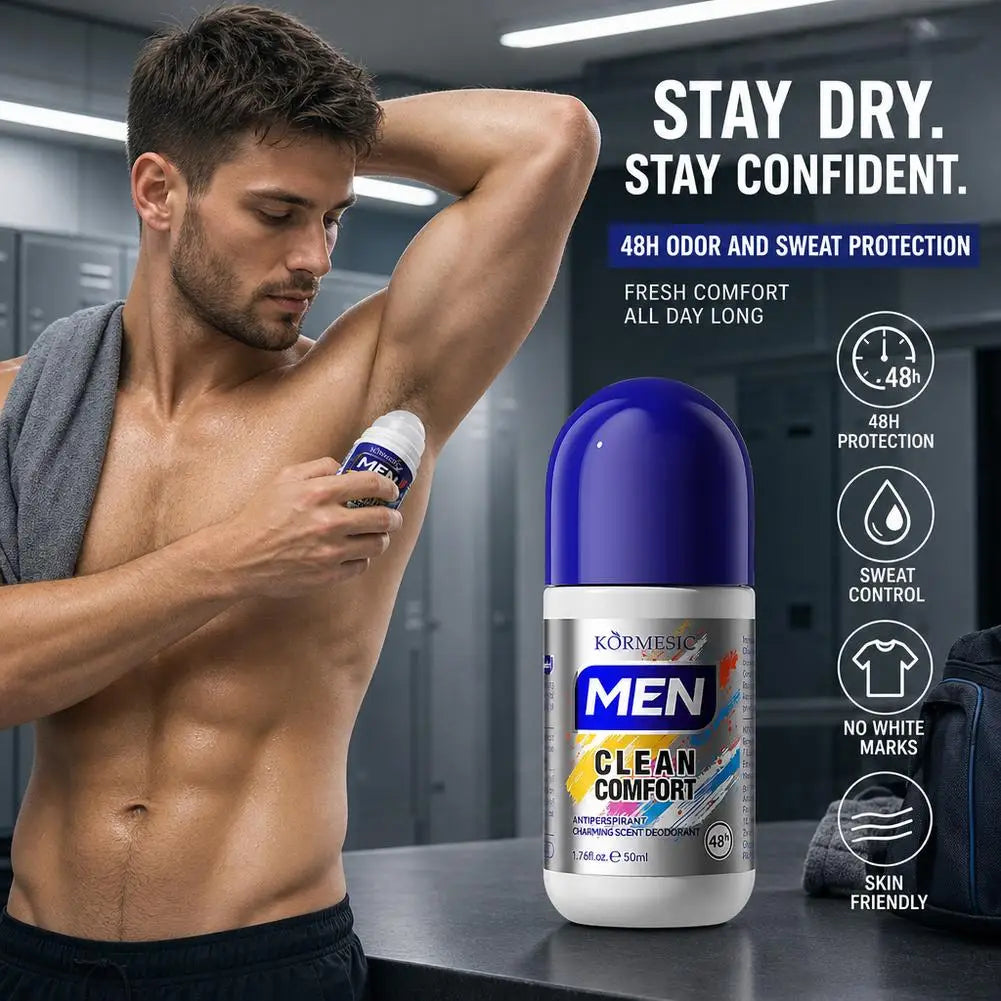 Herren Roll-on Deodorant Antitranspirant 48H Langanhaltender Frischer Limettenduft Schweißschutz Körperduft Geruchskontrolle