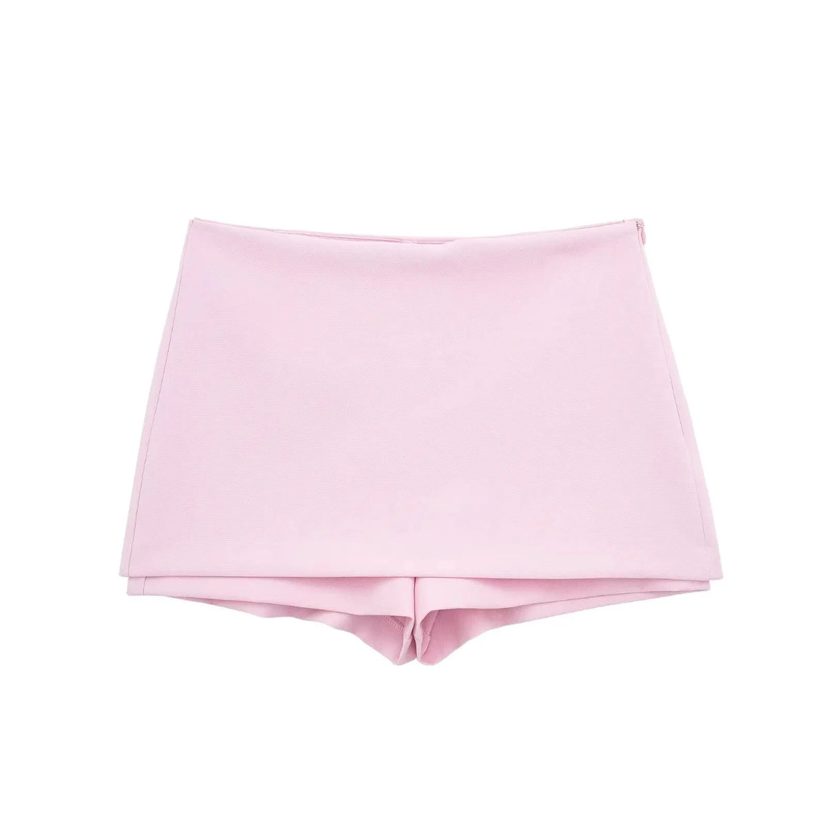 HH Damen Rosa 2-teiliges Set Sexy V-Ausschnitt ärmellos rückenfrei Hosenträger Reißverschluss Top + hohe Taille Gesäßtasche Miniröcke Shorts Y2K