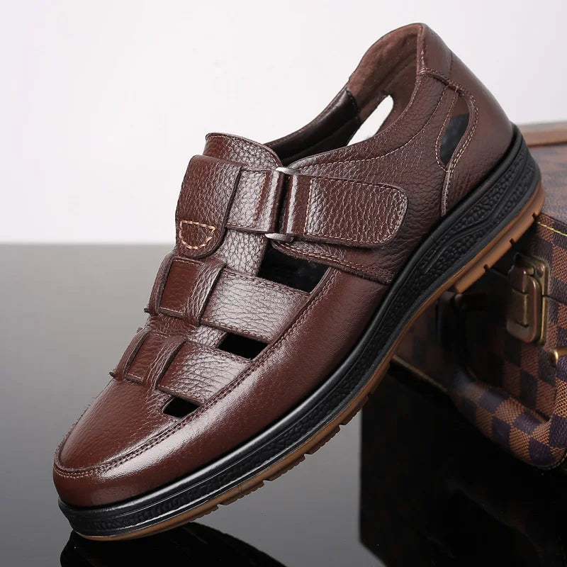 Herren-Slipper mit Aussparungen, Sommerliche Bequeme Atmungsaktive Lochschuhe, Rutschfest für Outdoor & Autofahren-XH9608