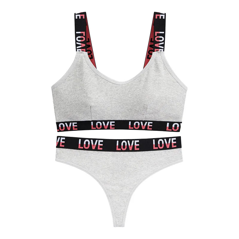 CINOON Sexy Push-Up-Oberteile-Set, Höschen mit niedriger Taille, kabellose Damenunterwäsche, Sport-BH-Set aus Baumwolle, rückenfreies Bralette-Dessous