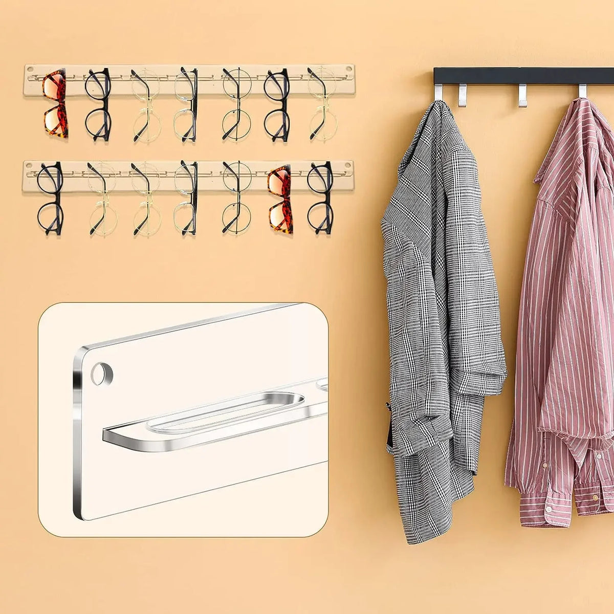 Moderne Wand montiert Brillen Halter Acryl Sonnenbrille Display Aufhänger Rack Brillen Display Rack Gläser Küche Organizer