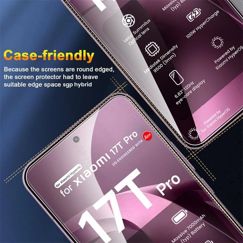 4-1 Stück Entsperrbare Gehärtete Glas-Displayschutzfolien für Xiaomi 17T Pro 5G Schutzglas für Xiaomi17TPro Xiaomi17T 17 T 17TPro 2026