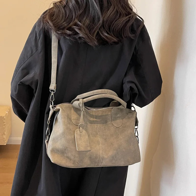 Retro-Tasche mit großem Fassungsvermögen für Damen 2025, Frühlings- und Herbstmode, mattierte Tasche, tragbare Pendler-Einkaufstasche