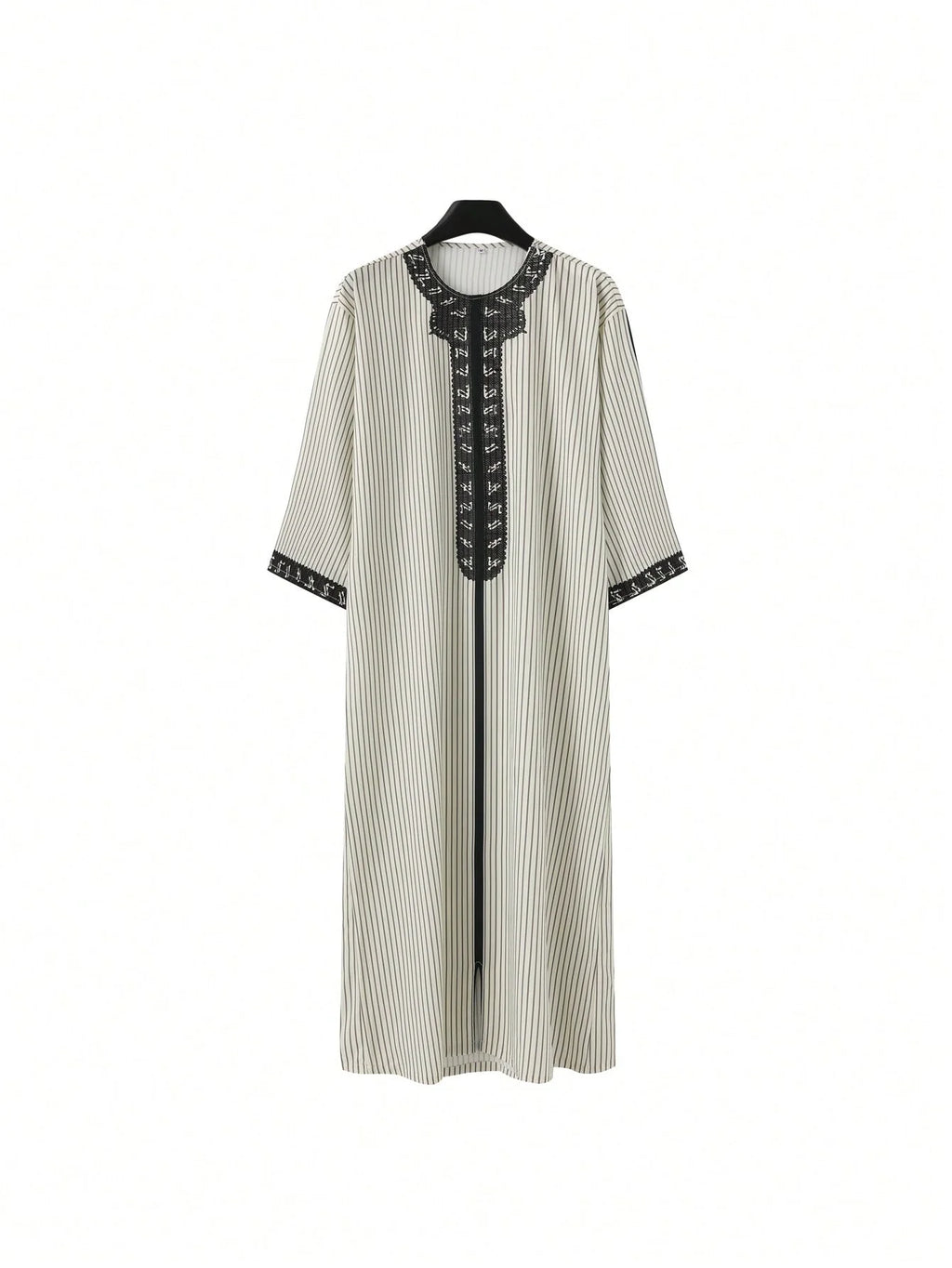 Traditioneller Nahöstlicher Stil Muslimische Herren-Langrobe Retro Bestickte Alltagsrobe für Eid Al Fitr