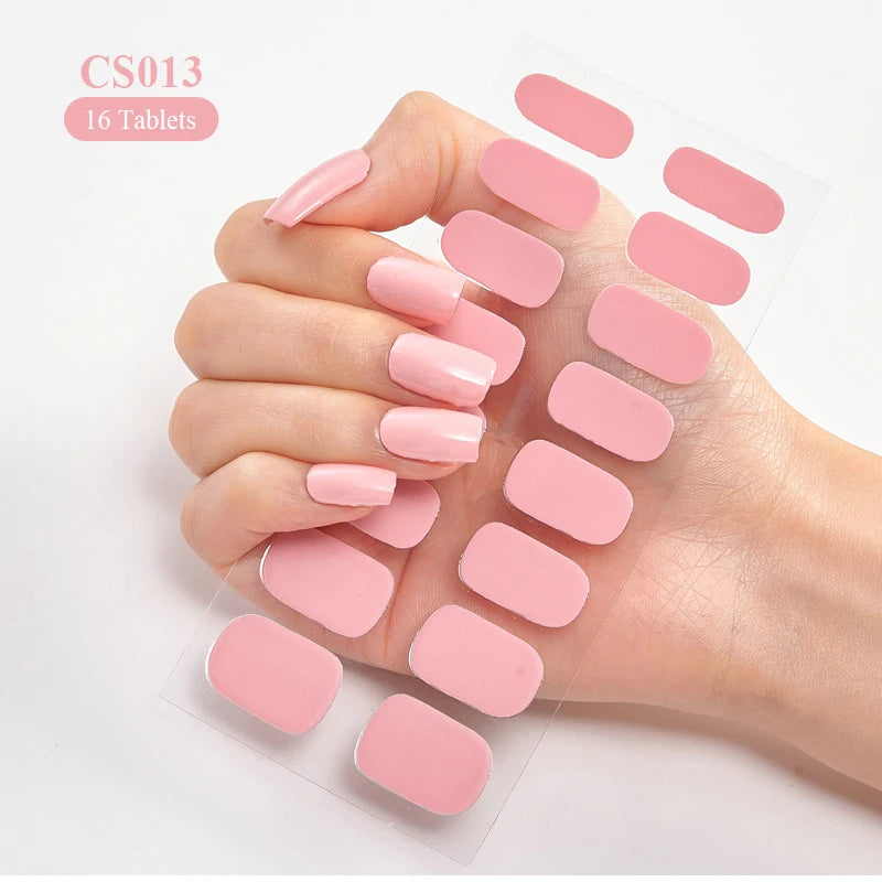 Roter Farbverlauf, backfreie Nagelaufkleber, langlebige Nagelstreifen, Patch-Schieber, vollständiger Abdeckungsaufkleber, selbstklebend, einfache Vollwickel