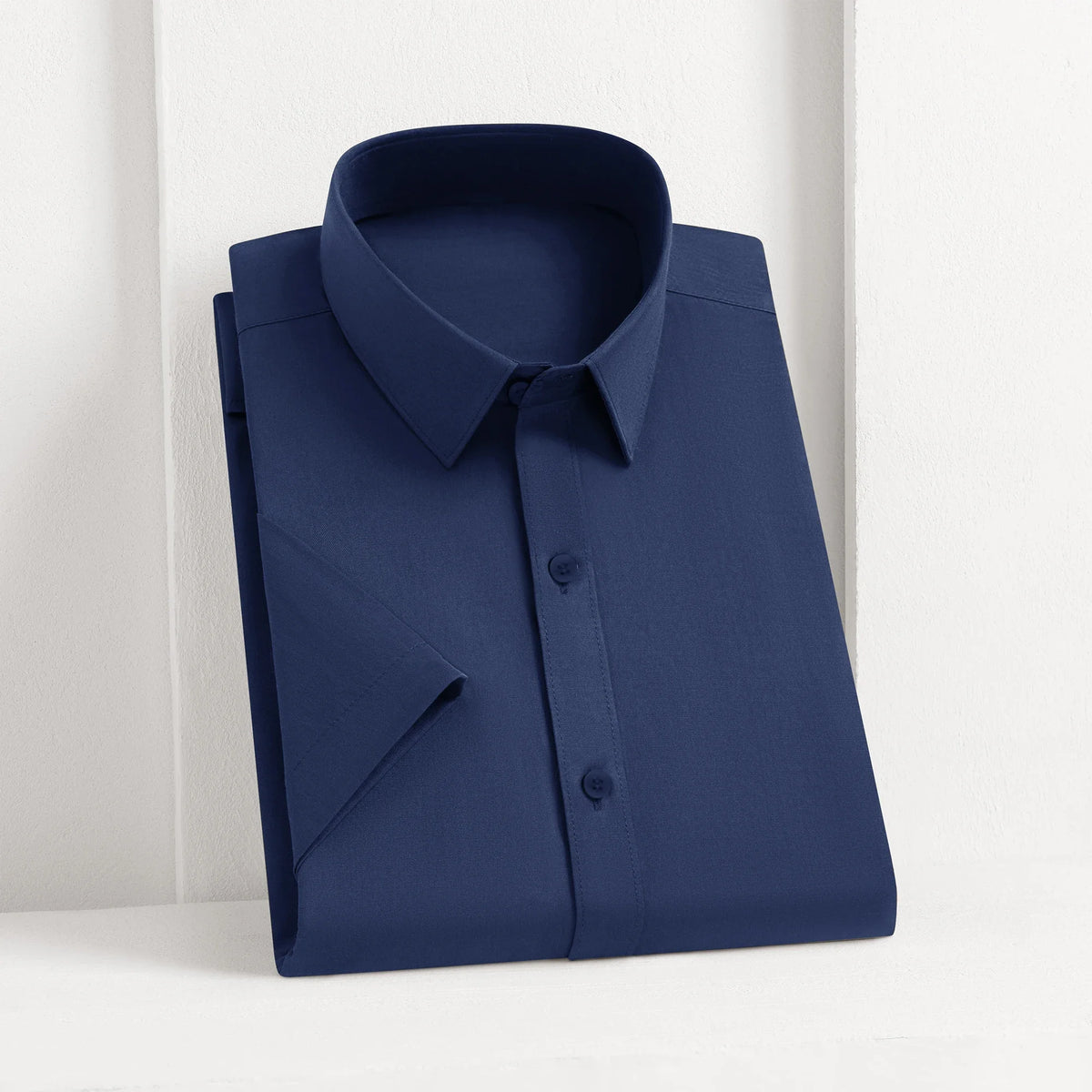 Neues Herren-Business-Casual-Hemd mit kurzen Ärmeln, einfarbig, für Sommermode, ohne Bügeln, bequemes und vielseitiges Oberteil