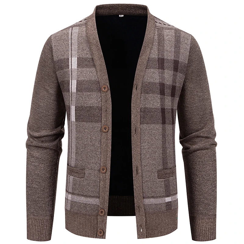 Herren Casual Strickjacken V-Ausschnitt Herren Herbst Winter Kleidung Knopfleiste Cardigans Herren Strickpullover Oberbekleidung