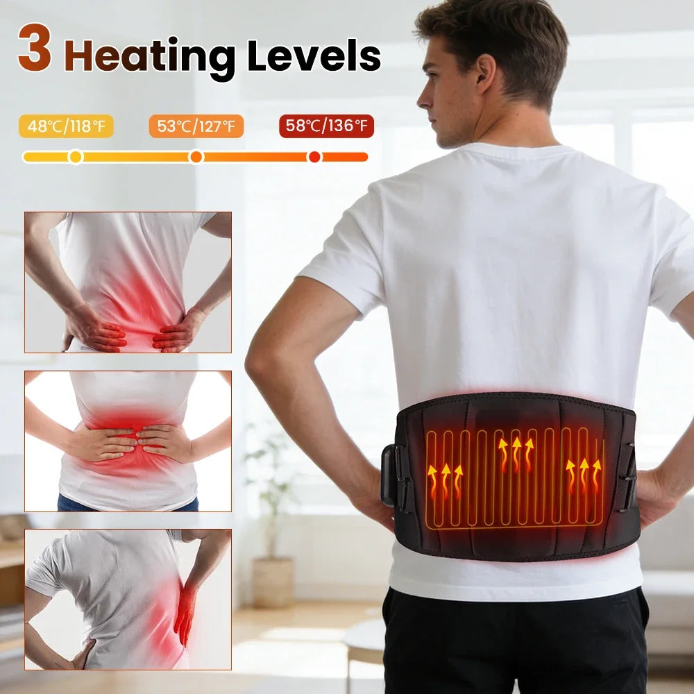 Neues Upgrade mit elektrischer Heizung, Taillenmassagegerät, Stützgürtel, Vibration, Infrarot, heiße Kompresse, Klammergürtel, Rücken, Entspannung, 3-Gang-Einstellung