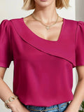 Plus SizeTemperament Bluse Lässiges lockeres Damenhemd Elegante Kurzarmbluse Wochentag