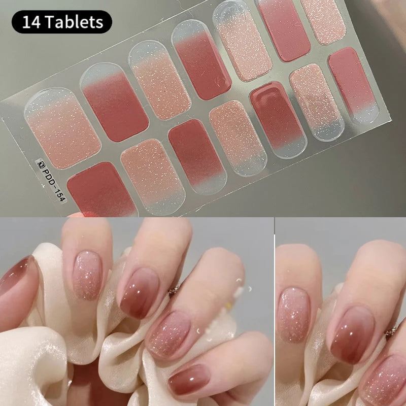 16 Tipps weinrote Nagelaufkleber, langlebig, einfarbig, volle Nagelfolien, selbstklebender Slider, Nagelkunst, DIY-Aufkleber, Maniküre-Dekor