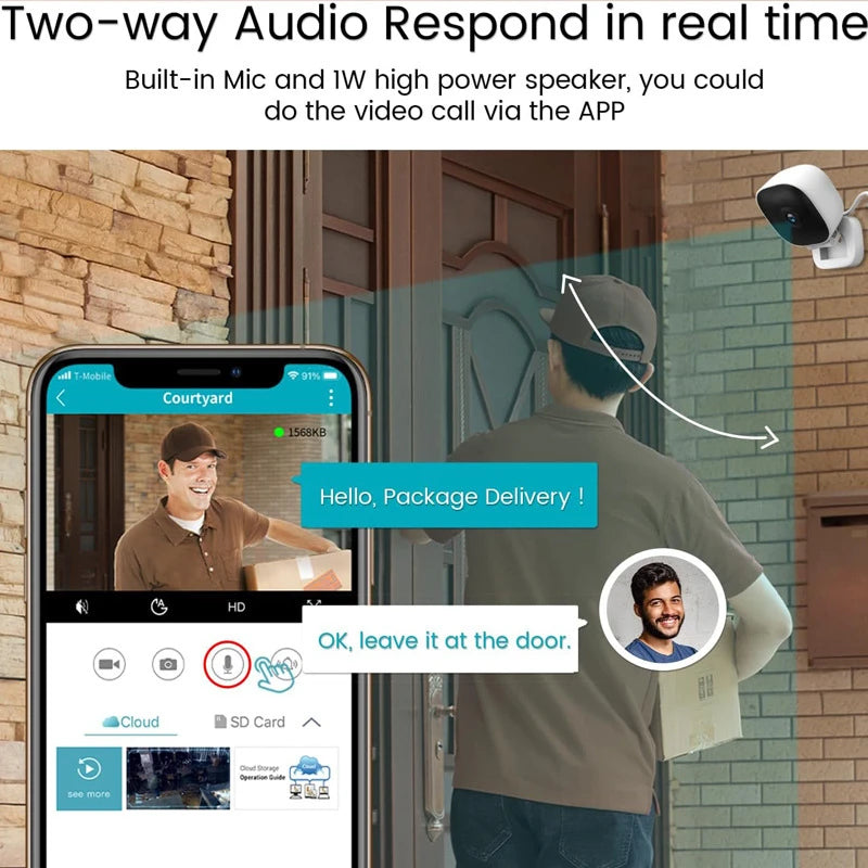 Intelligente drahtlose Full-HD-Kamera, Weitwinkel-Bewegungserkennung und Rekorder, Audio-Video für Nachtsicht, Heimsicherheit, Mikro-Camcorder