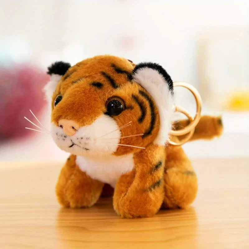 Niedliche Tier-Plüsch-Schlüsselanhänger, gefüllter Panda, kleiner Tiger, Schlüsselanhänger, Anhänger, Simulation, Tiger, Puppe, Plüschtier, Geschenke