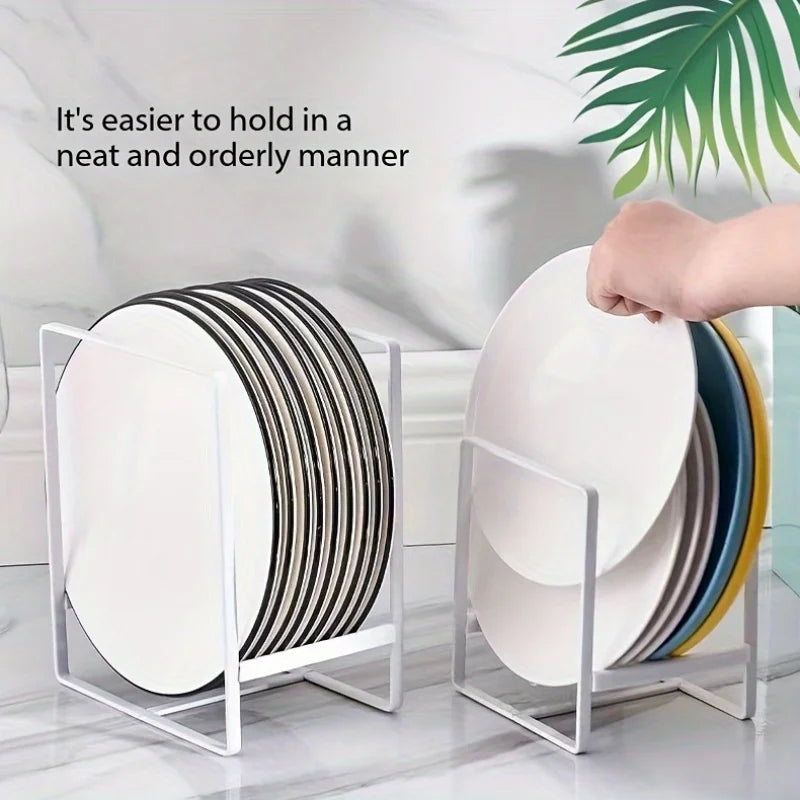 1 Stück Elegantes Metall-Geschirrregal-Set, Platzsparender Mehrstufiger Organizer, Teller- und Besteckhalter, Ausziehbares Design, Küchenaufbewahrung