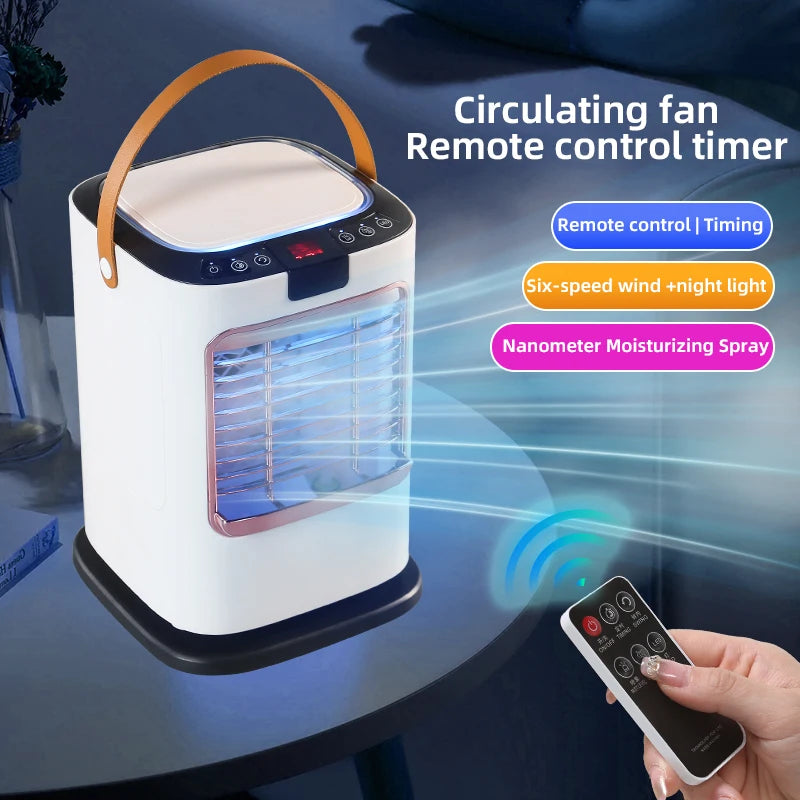 Befeuchtender Kühlventilator Tragbarer Mini-Elektroventilator 2. Generation Negativ-Ionen Tischventilator