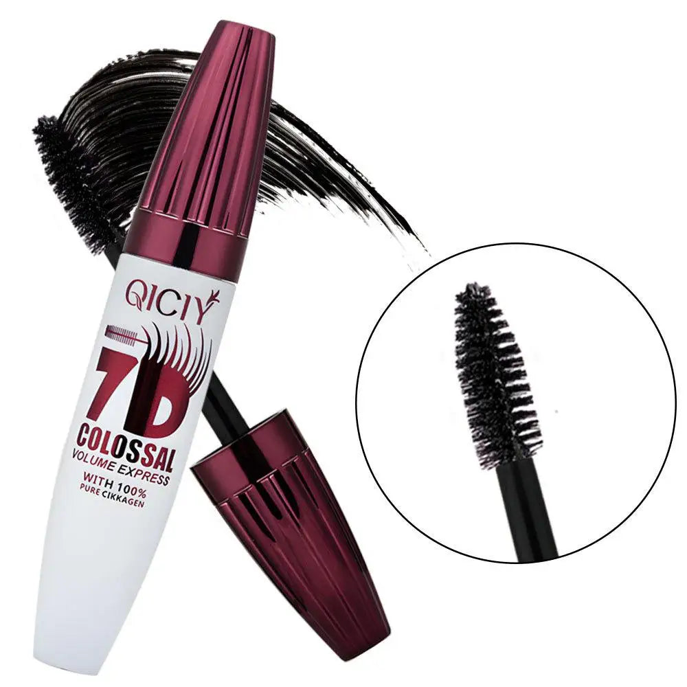 Schwarze Mascara für mehrdimensionales Volumen, Wimpernverlängerung mit Seidenfasern, wasserfest, wischfest, langanhaltendes Augen-Make-up, Kosmetik
