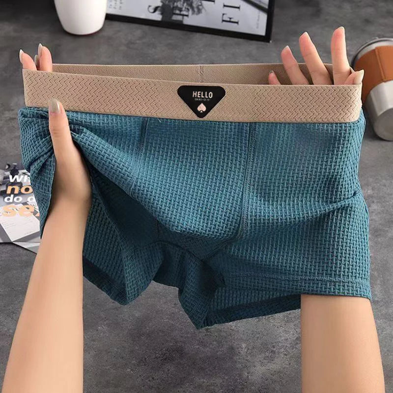 1 stücke männer Boxer Shorts Eis Seide Unterwäsche Plus Größe Unterhose Atmungs Sexy Dünne Höschen klimatisierten Dessous Großhandel