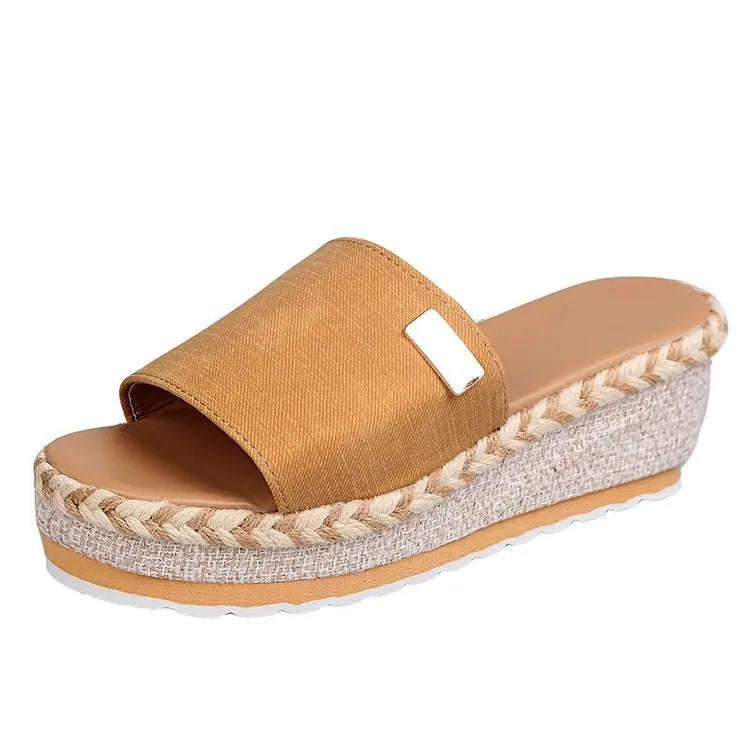 Sommer-Keilabsatz-Pantoletten, Plateau-High-Heels für Damen, Outdoor-Schuhe, Basic Clog Keilabsatz-Pantoletten, Flip-Flop-Sandalen