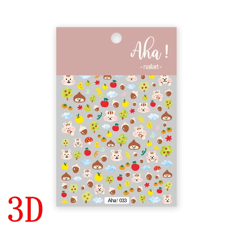 1Pc 3D Cartoon Nette Katze Nagel Kindliche Aufkleber Nette Kitty Welpen Hund Selbstklebende Nail art Haustier Tiere Maniküre schöne Aufkleber *