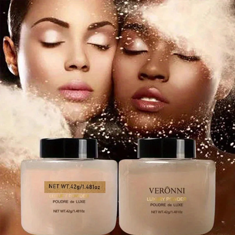 6-Farben-Bananen-Luxuspuder für Frauen, Gesichtsgrundierung, Bananenpulver, Flaschen, loses Pulver, authentisches Ölkontroll-Schönheits-Make-up