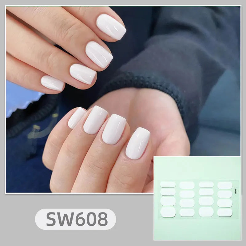 Roter Farbverlauf, backfreie Nagelaufkleber, langlebige Nagelstreifen, Patch-Schieber, vollständiger Abdeckungsaufkleber, selbstklebend, einfache Vollwickel