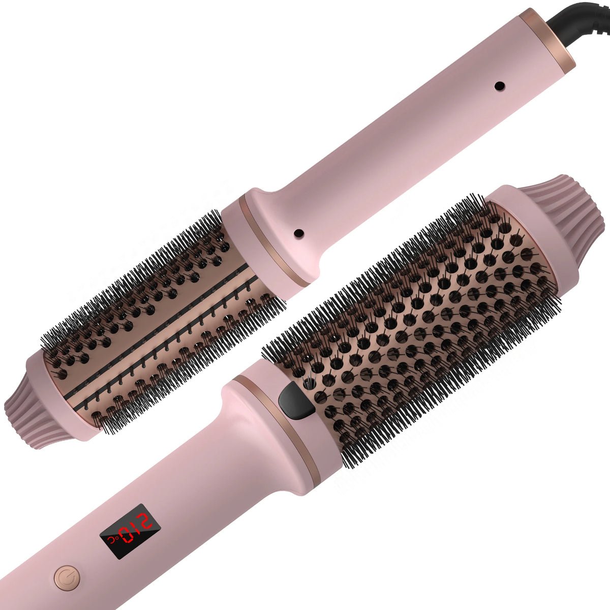 Lockenstabbürste, PTC-beheizte Thermobürste, Keramik-Lockenwickler, heiße Bürste, schafft lose und voluminöse Locken, beheizte Haar-Styling-Bürste