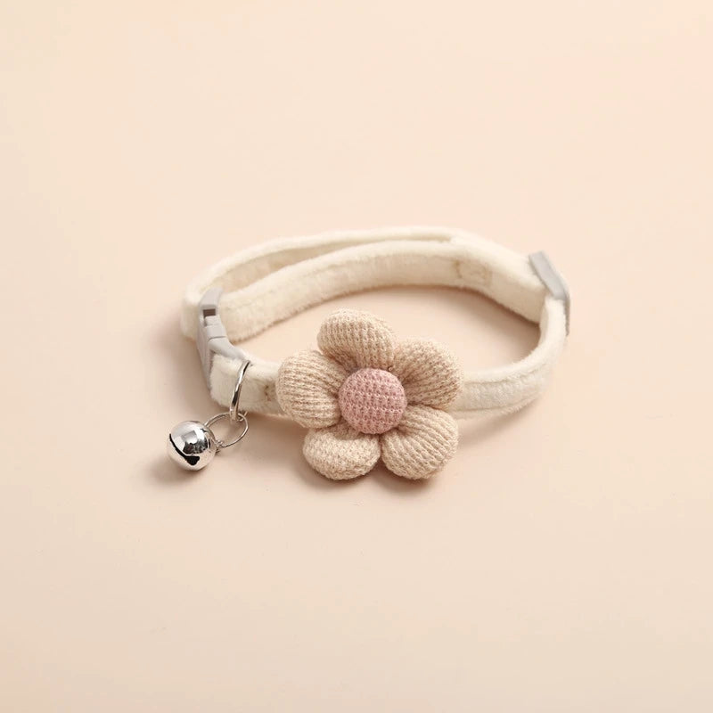 Katze Glocke Kragen bunte verstellbare Schweiß niedlichen Cartoon Haustier Halsband Sonne Blume Fliege weichen Polyester kleinen Hund Katze Halskette