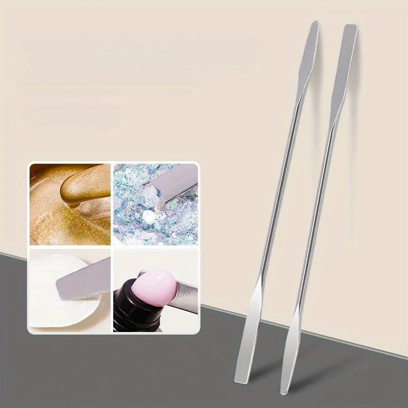 3 Stück Dual-Ended Edelstahl-Mischspatel – perfekt für Nagelkunst, Make-up und Kunsthandwerk, geruchlos